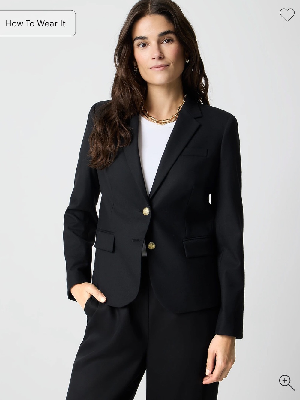J. Crew Factory Black Blazer with Gold Buttons